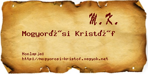 Mogyorósi Kristóf névjegykártya